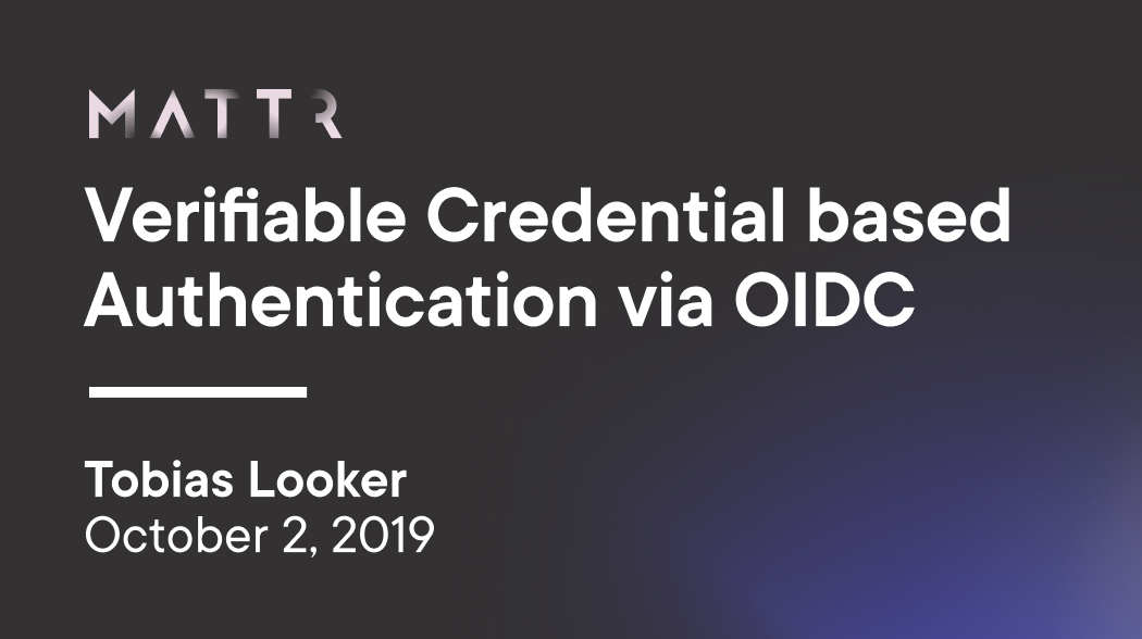 Verifiable Credential based Authentication via OpenID Connect